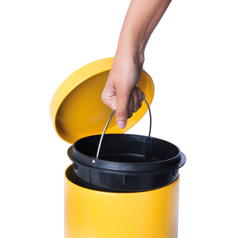 Steel Step On Kitchen Trash Can - 5L, Yellow