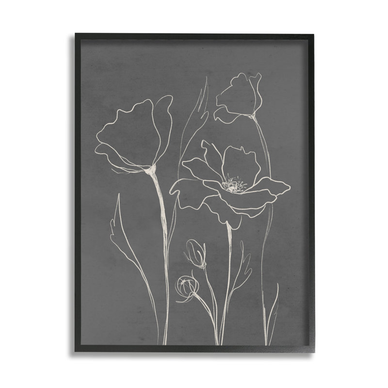 Floraison de boutons floraux décontractés, Giclée encadrée noir minuit, H 14 po x l 11 po x P 1,5 po