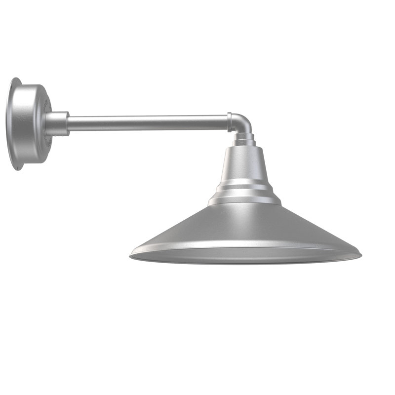 Luminaire de grange d’extérieur, Argent galvanisé, H 10,32 po x l 16 po x P 24,25 po
