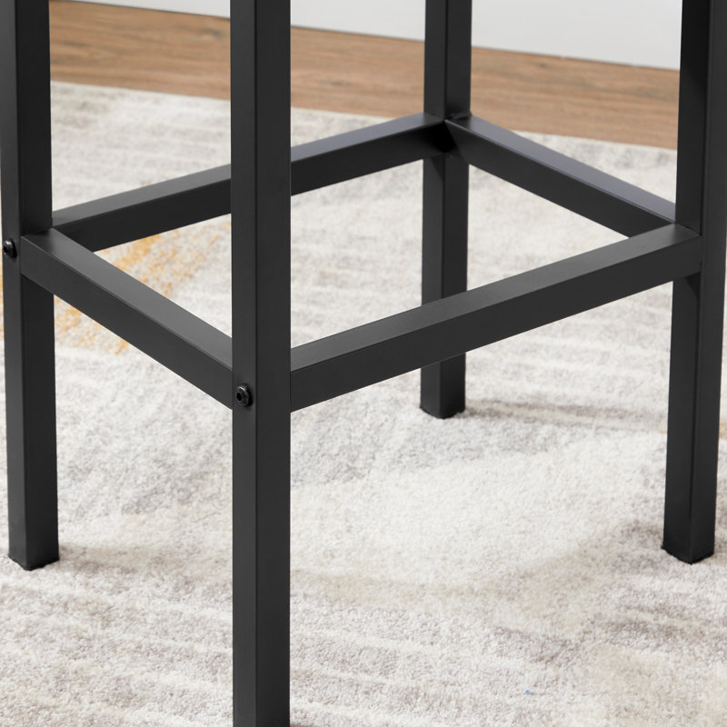Wynnewood Counter Stool with Metal Frame, Rustic Brown/Black