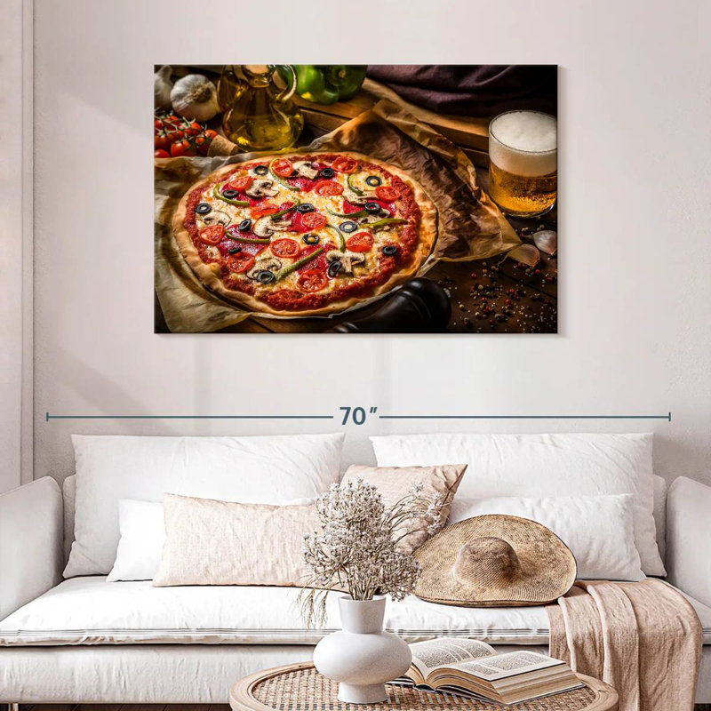 Bière et pizza Yarlin, H 30 po x l 45 po