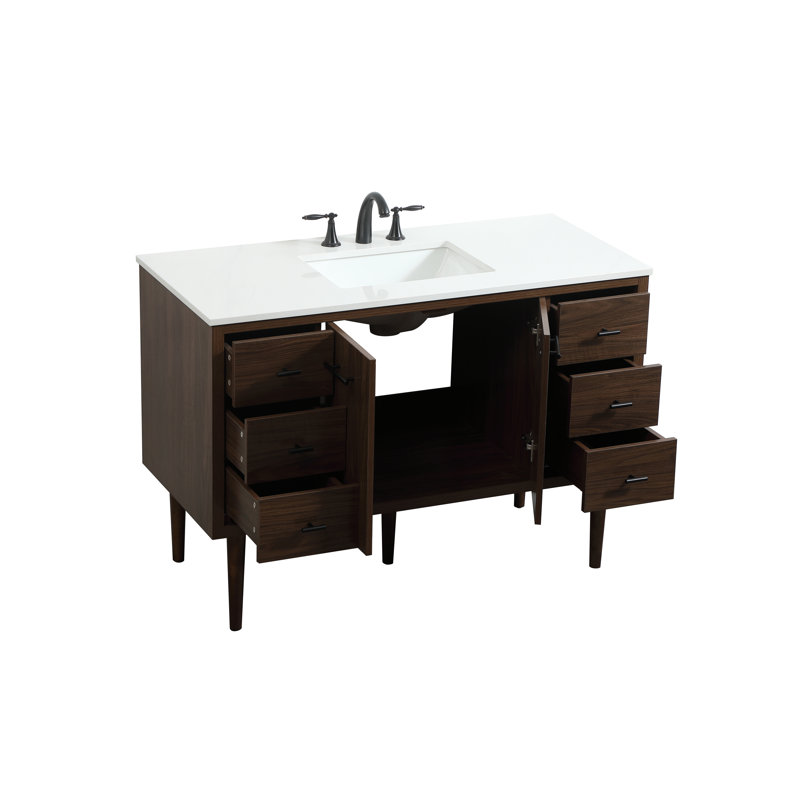 Ensemble de meuble-lavabo simple 48 po Cyrus, Noyer