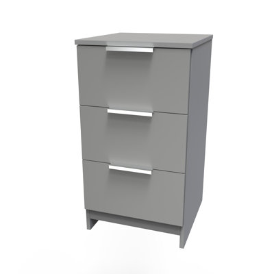 Fully Assembled Alianys 3 Drawer Bedside Table