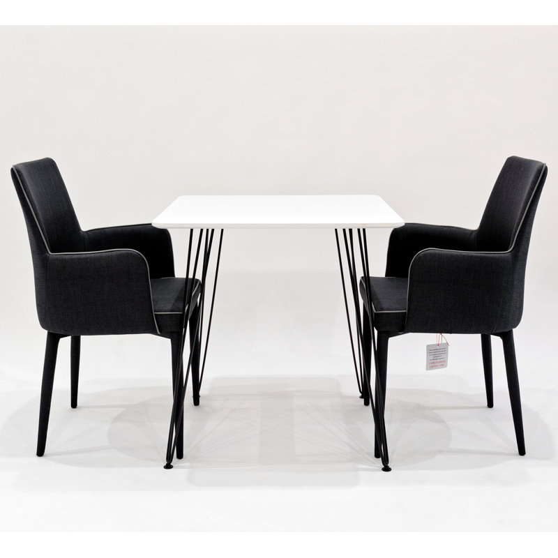Voris 2 - Person Dining Set, Charcoal