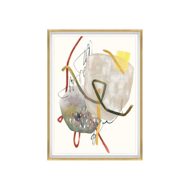 Modern Abstract III Painting by Sara Brown, Gilded Gold, 50" H x 36" W