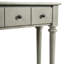 Console grise avec 4 tiroirs et tablette ouverte, style rétro, table de couloir rétro en bois de pin, lavabo, tiroirs, placage, conception stable