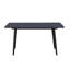 Salle à manger ultra-moderne de 5 pièces: chaises rembourrées en tissu et table en pierre frittée noire, table sophistiquée pour les pièces modernes-422805801-422805802