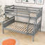 Lit superposé en bois avec échelle, lit superposé simple au dessus d'un lit double-1604258884