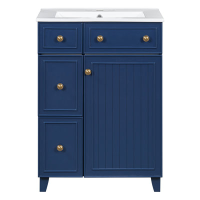 24-Inch Bathroom Vanity Cabinet with Ceramic Sink