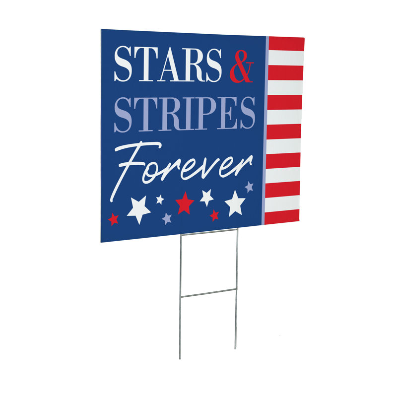 Enseigne de cour Forever 'American Classic Stars & Stripes, 24 po x 18 po