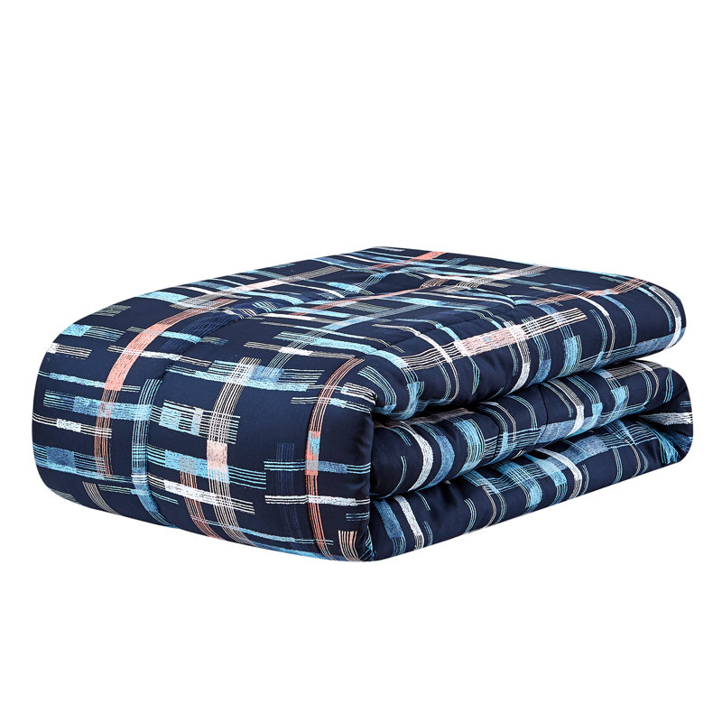 Wilson Polyester Box Stitch Geometric Shapes Comforter, King Comforter + 6 Additional Pieces