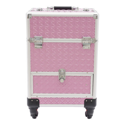 Luida 13.4" Rolling Makeup Train Case Waterproof Surface with 4 Universal Wheels