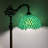Fiecke Tiffany Floor Lamp Stained Glass Green Leaves LED Bulb Included Gooseneck 20"W*12"D*63"H