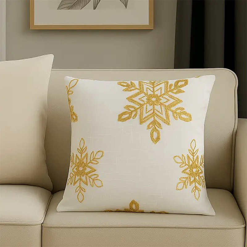 Coussin décoratif argenté 18 po, Doré, Pillow Cover Only - No Insert