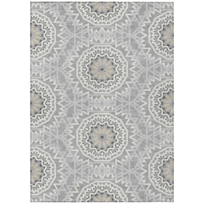 Kawtar Washable Geometric Indoor / Outdoor Rug