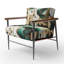 Chaise avec accoudoirs rembourrée Gold and Green Poppy Floral Euphoria I-1019689523