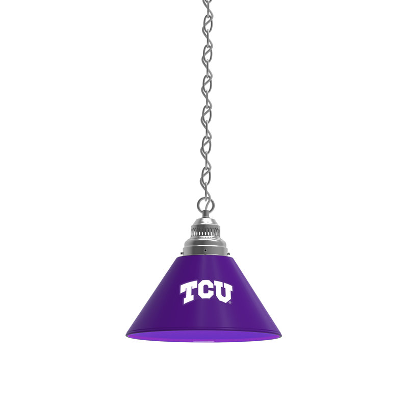 1 - Light Single Pendant, Chrome, TCU Horned Frogs
