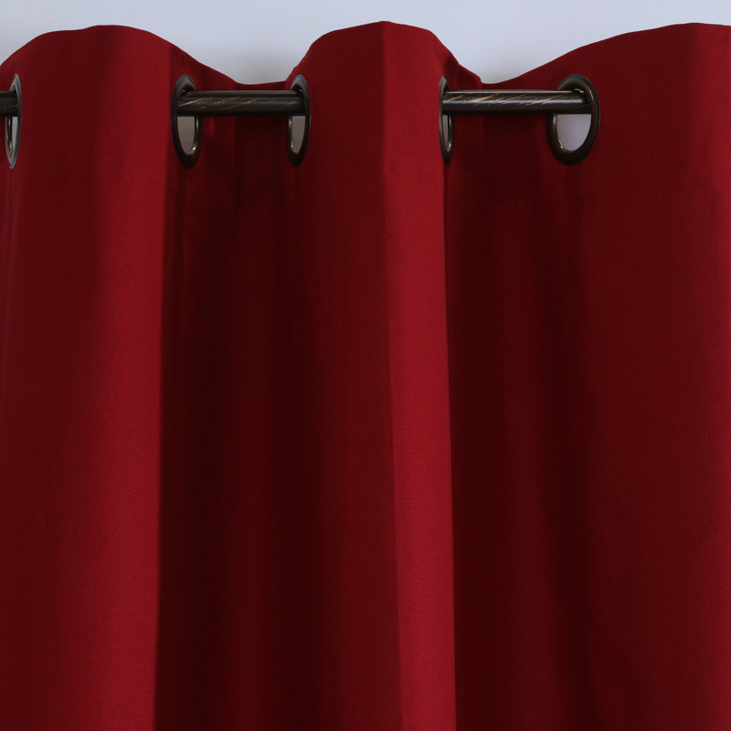 Mcgowen 100% Cotton Solid Room Darkening Thermal Grommet Curtain Panels, 80" W x 84" L, Burgundy