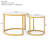 Set 2 Coffee Table Nesting White And Gray Top Frame Circular Round And Marble Pattern Wooden Tables