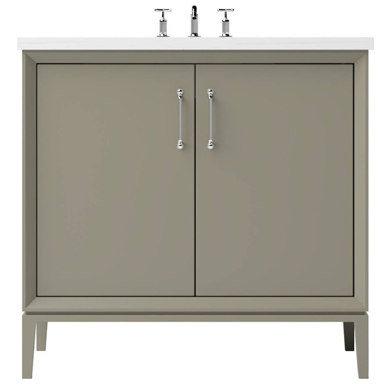 Ensemble de meuble-lavabo simple 24 po Alexandra, Olive française, 24", Chrome poli
