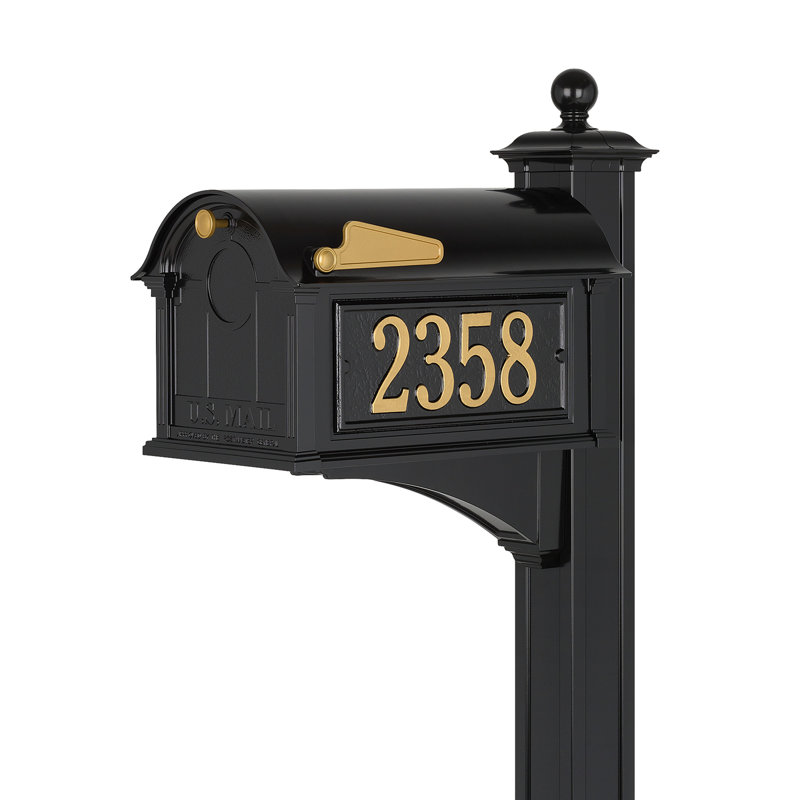 Balmoral Post Mounted Mailbox, Black, Yes