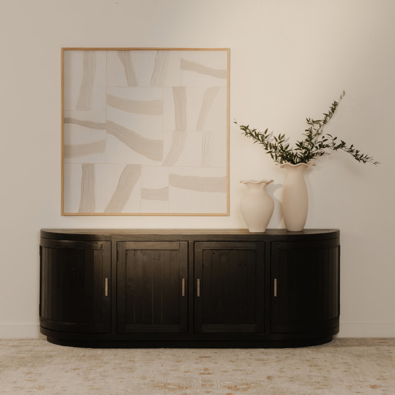 Rudi Solid Wood TV Stand, Black