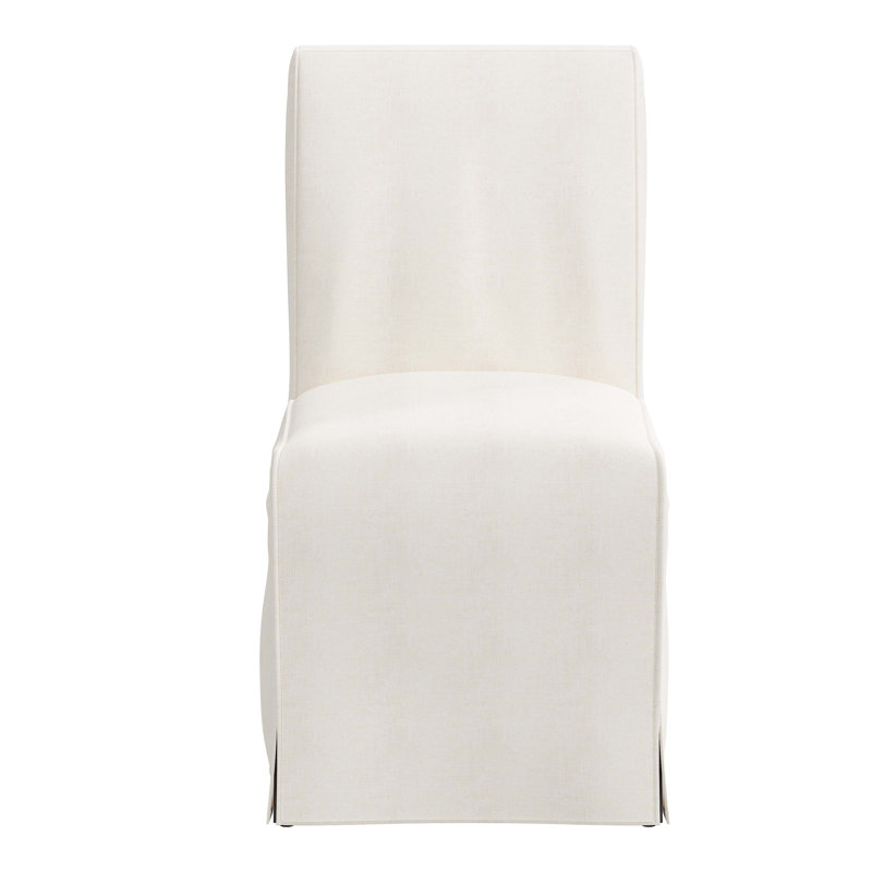 Chaise parsons rembourrée Sumatra, Lin blanc texturé Zuma