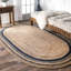 Tapis brun / bleu marine en jute tissé à la machine Speight-20356913