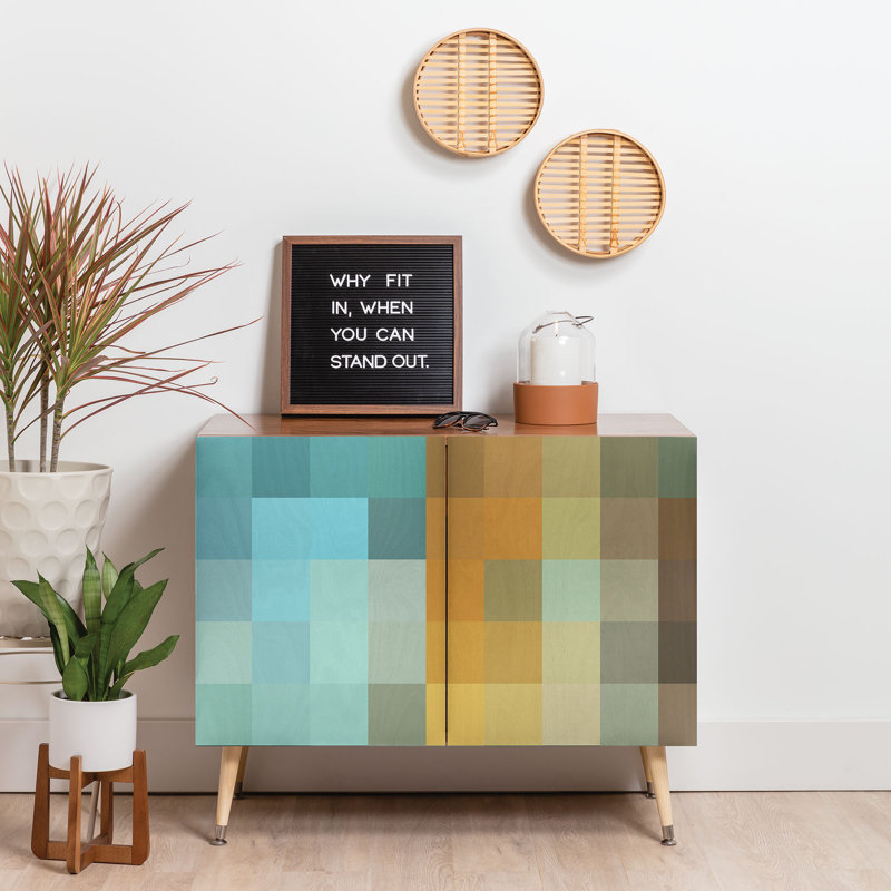 Accent Cabinet, Orange/Teal