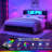 Kailynn Metal Bed Frame with Headboard, LED Lights and USB Ports, Large Storage Space-879657239-879657237