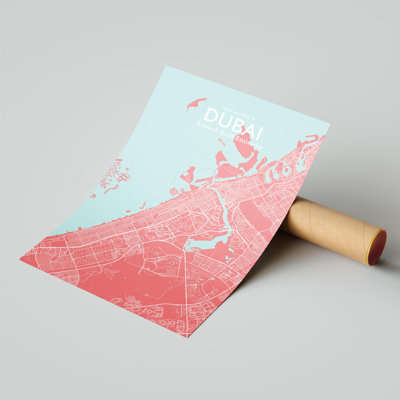 Dubai City Map In Maritime - No Frame Print