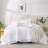 Andency Oversized King Comforter Set 120x98, 3 Pieces Ruffle Shabby Chic Famhouse Bedding Set, All Season Lightweight Fluffy Bed Set for Girls Women, White-124610458-124610460
