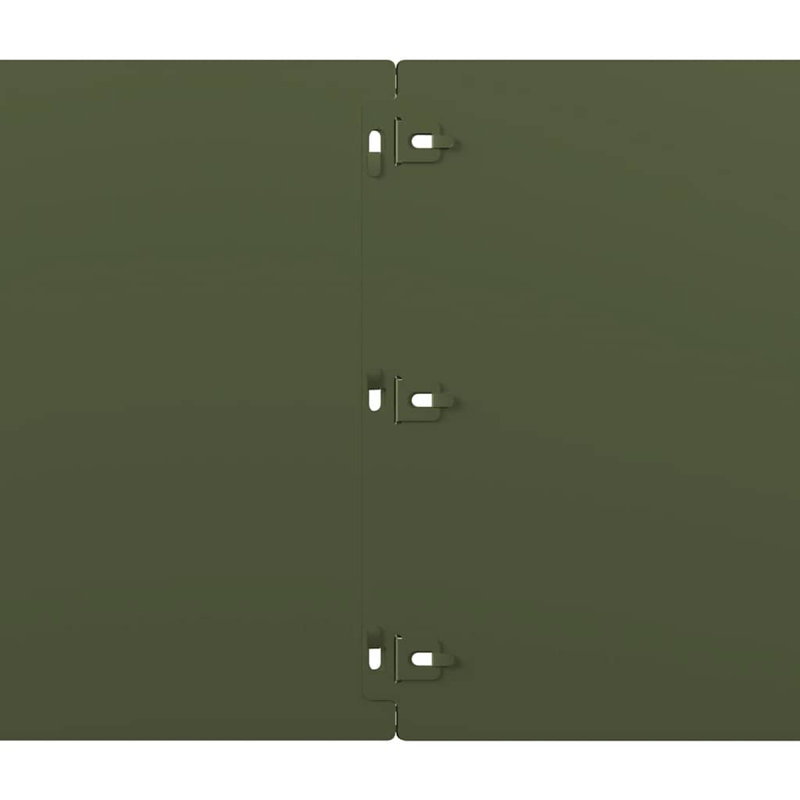 Lawn Edgings 10 Pcs Cold-Rolled Steel, Olive Green, 25cm H x 103cm W x 0.05cm D
