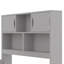 Structure de lit plateforme simple avec bibliothèques de rangement, tablettes et quatre tiroirs-1779306881