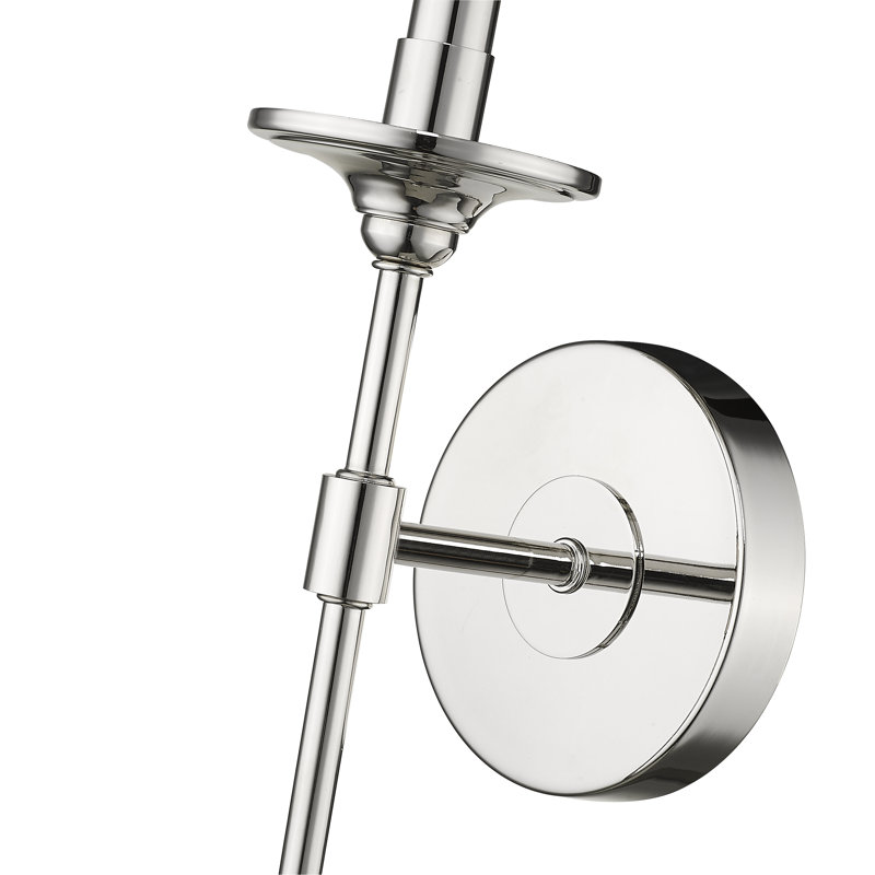 Kapp 1-Light Dimmable Steel Wallchiere, Polished Nickel