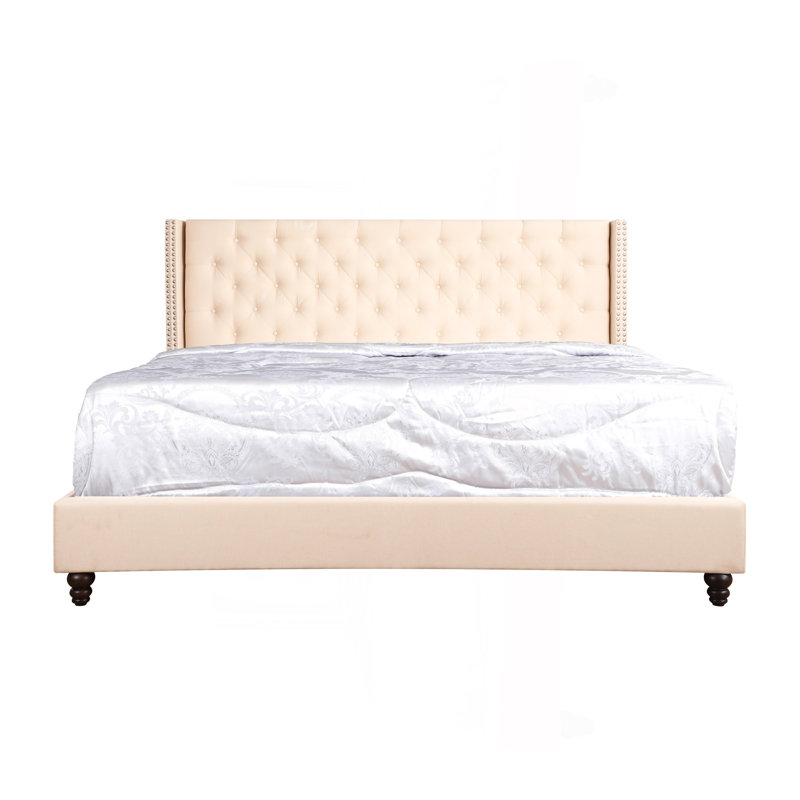 Transitional Queen Bed In Beige