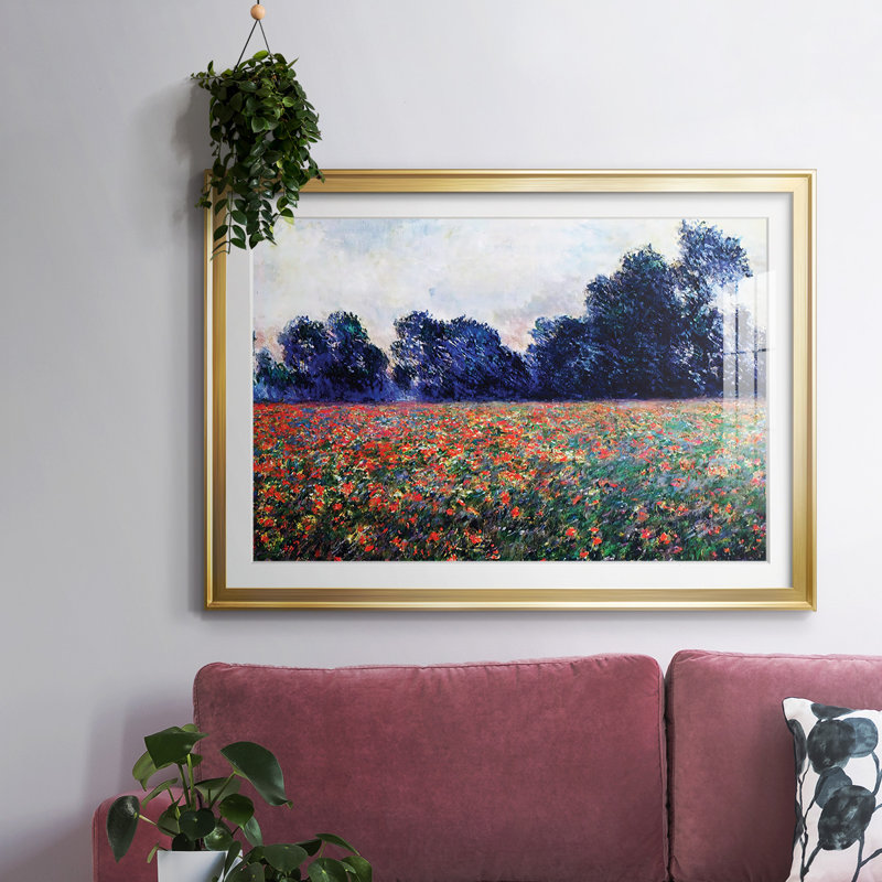Coquelicots à Giverny, 1887, reproduction d'art sur papier, Or, H 19 po x l 27 po x P 1,5 po