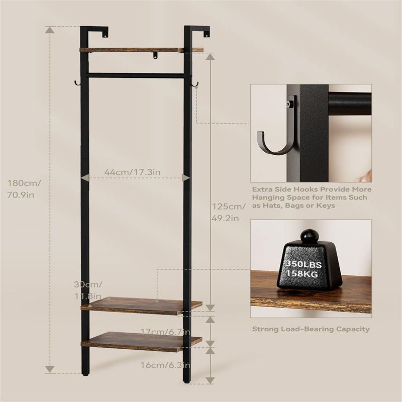 Metal Coat Rack, Brown