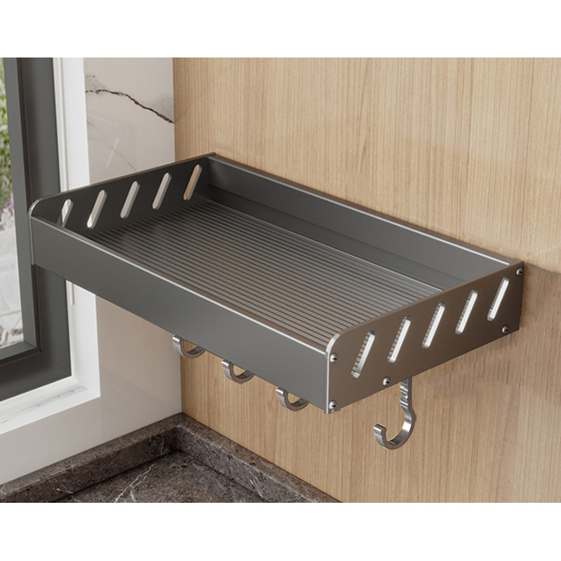 Wall-Mounted Multi-Functional Kitchen Spice Rack - Versatile Condiment And Storage Shelf, 2.16"H x 11.81"W x 7.87"D