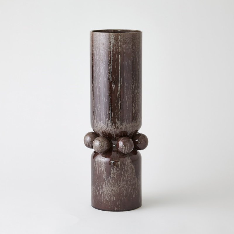 Vase de table en céramique fabriqué à la main, Bronze, H 20,75 po x l 8 po x P 8 po