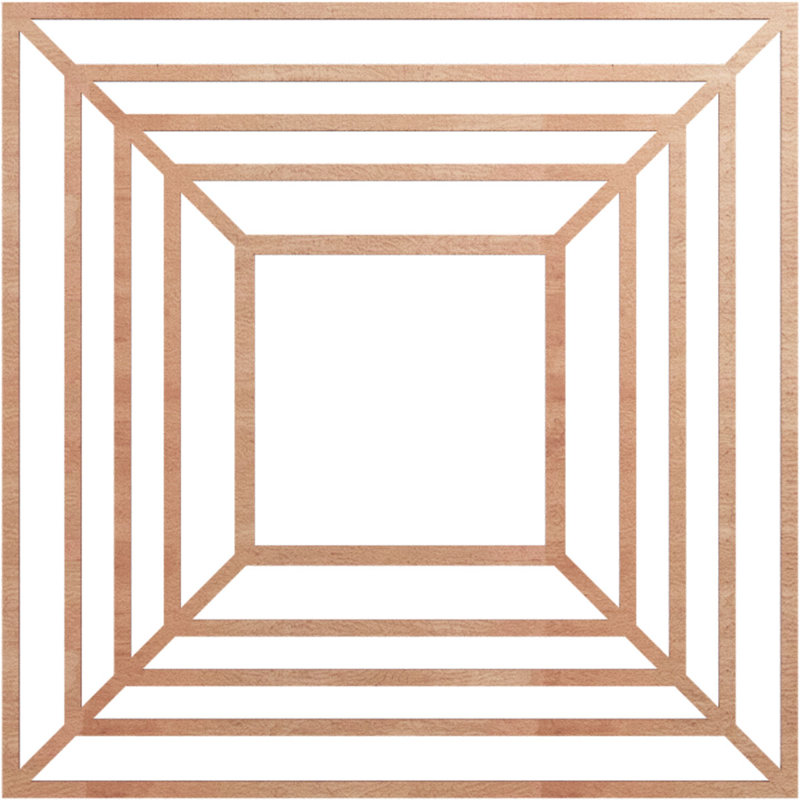 Médaillon de plafond en bois Raven, Cerise, H 30 po x l 30 po x P 0,38 po