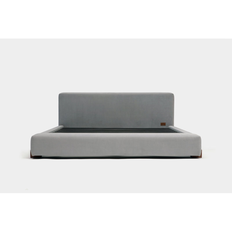 Upholstered Platform Bed, King, Fog