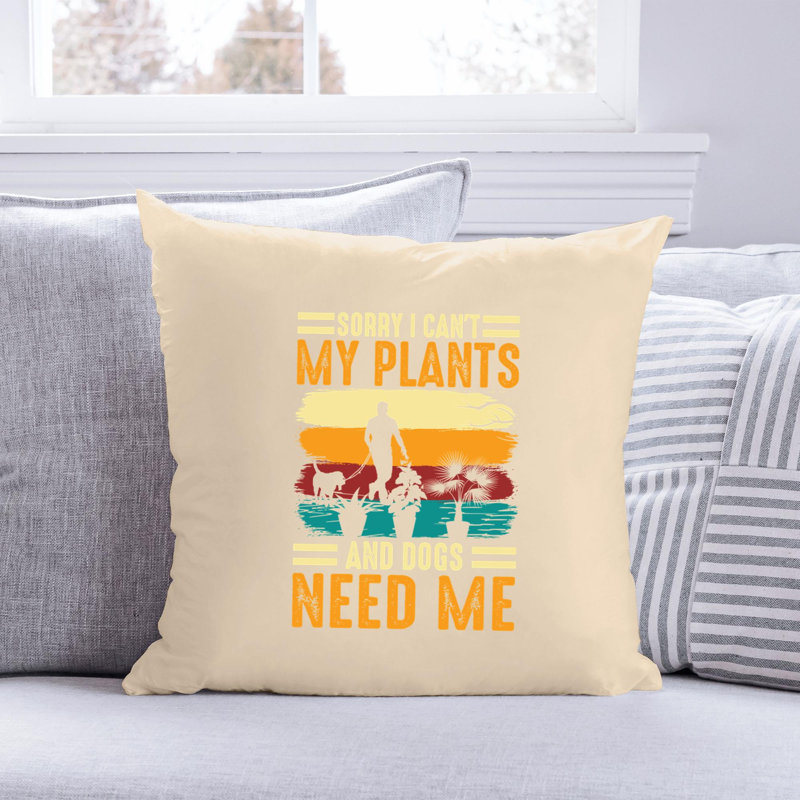 Citation amusante «Garden Lover» 846 - Coussin décoratif inclus, H 16 po x l 16 po