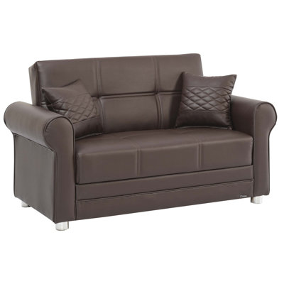 Causeuse convertible avec rangement Primenest Ithara Collection, polyuréthane brun