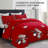 9-Piece Modern Red & Black Geometric Complete Bed in a Bag: Water Repellent Quilted Bedspread, 2 Shams, and 6-Panel Light Filtering Grommet Curtains - Transitional Coverlet Set-129499540-121273314
