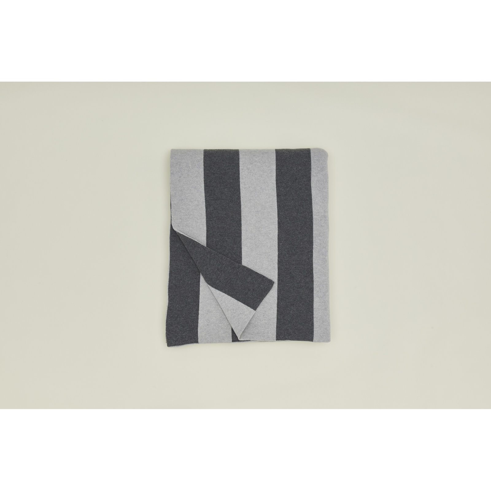 Simple Striped Throw Blanket, Light Gray/Dark Gray