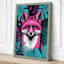 Magenta Fox Head Modern 1 Piece Wrapped Canvas Wall Art-197599578-197599580