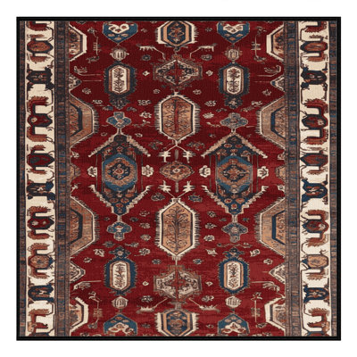 Machine Washable Persian Black Area Rug