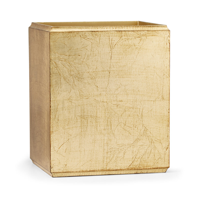 York Manufactured Wood Open Waste Basket - 3 Gallons, Antique Gold