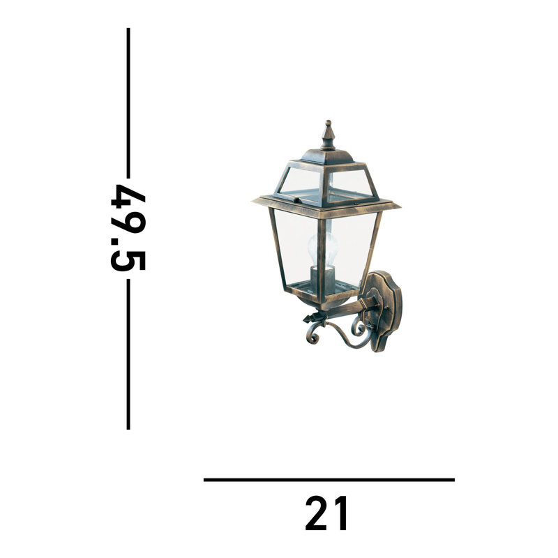 Carrico 50cm H Frosted Glass Outdoor Wall Lantern